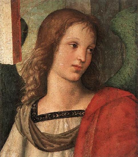 RAFFAELLO Sanzio Angel fragment of the Baronci Altarpiece